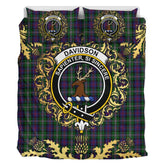 Davidson Double Tartan Crest Bedding Set - Golden Thistle Style